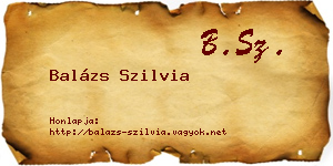 Balázs Szilvia névjegykártya