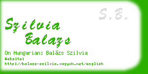 szilvia balazs business card