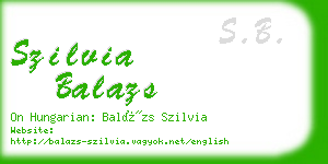 szilvia balazs business card
